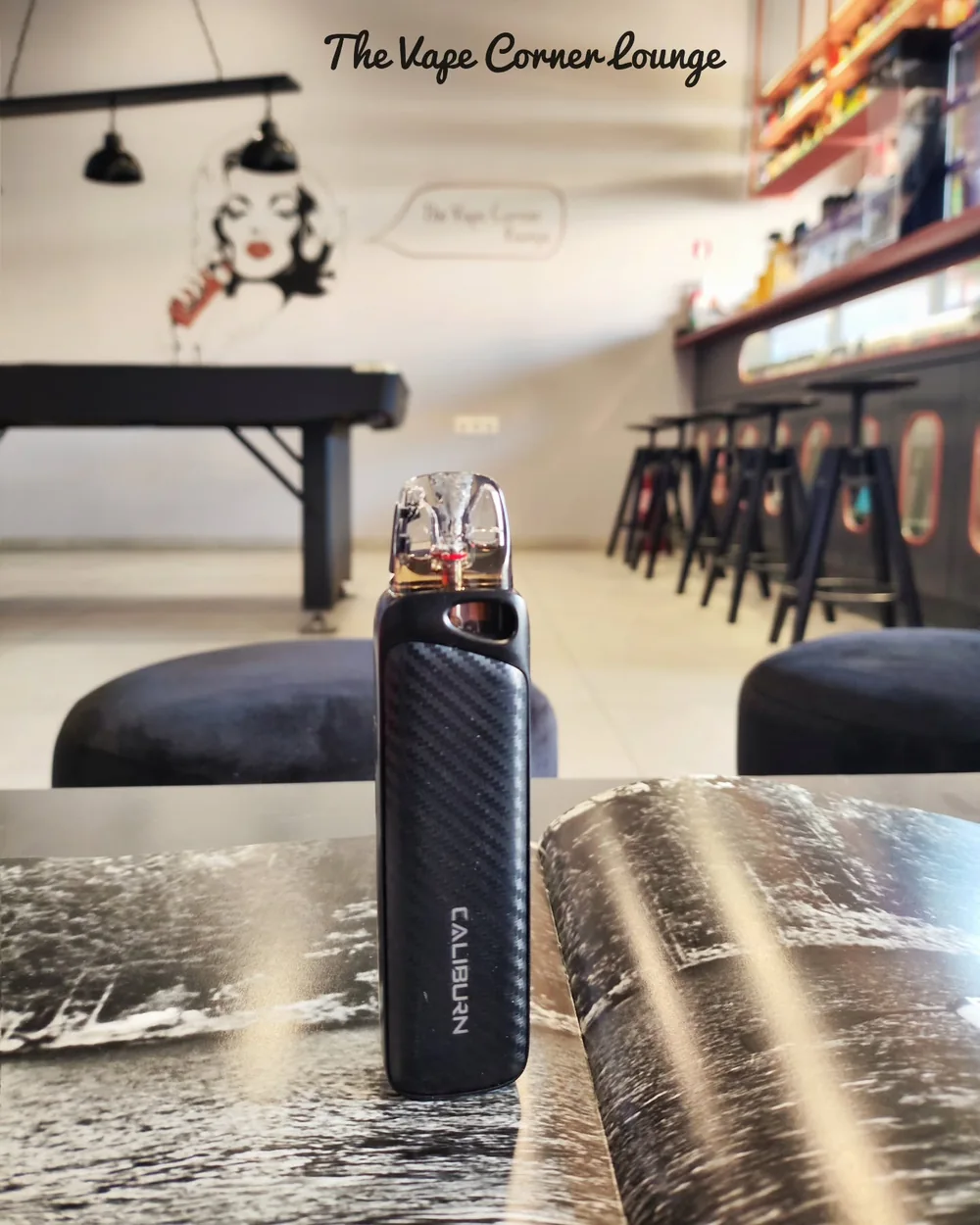 The Vape Corner Lounge — interior detail